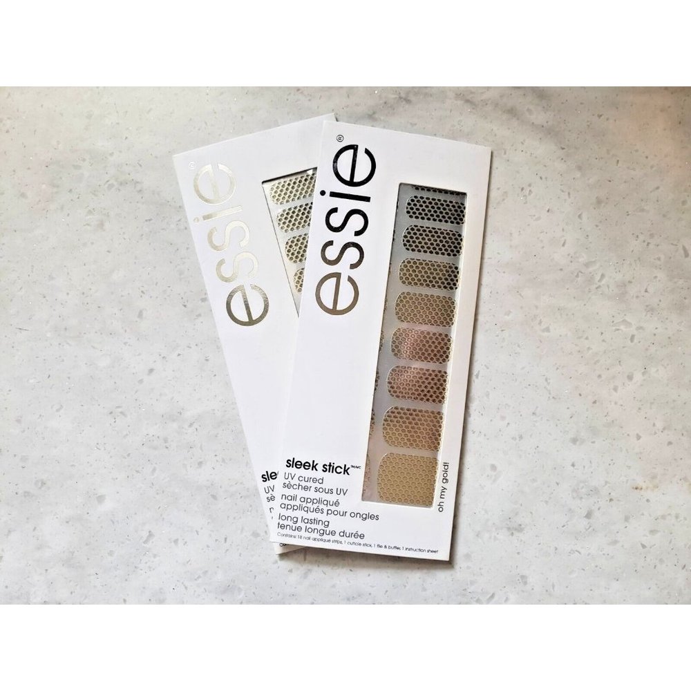 Essie Sleek Stick UV Cured Nail Applique Sticker Oh My Gold! 030 Pack Of 2